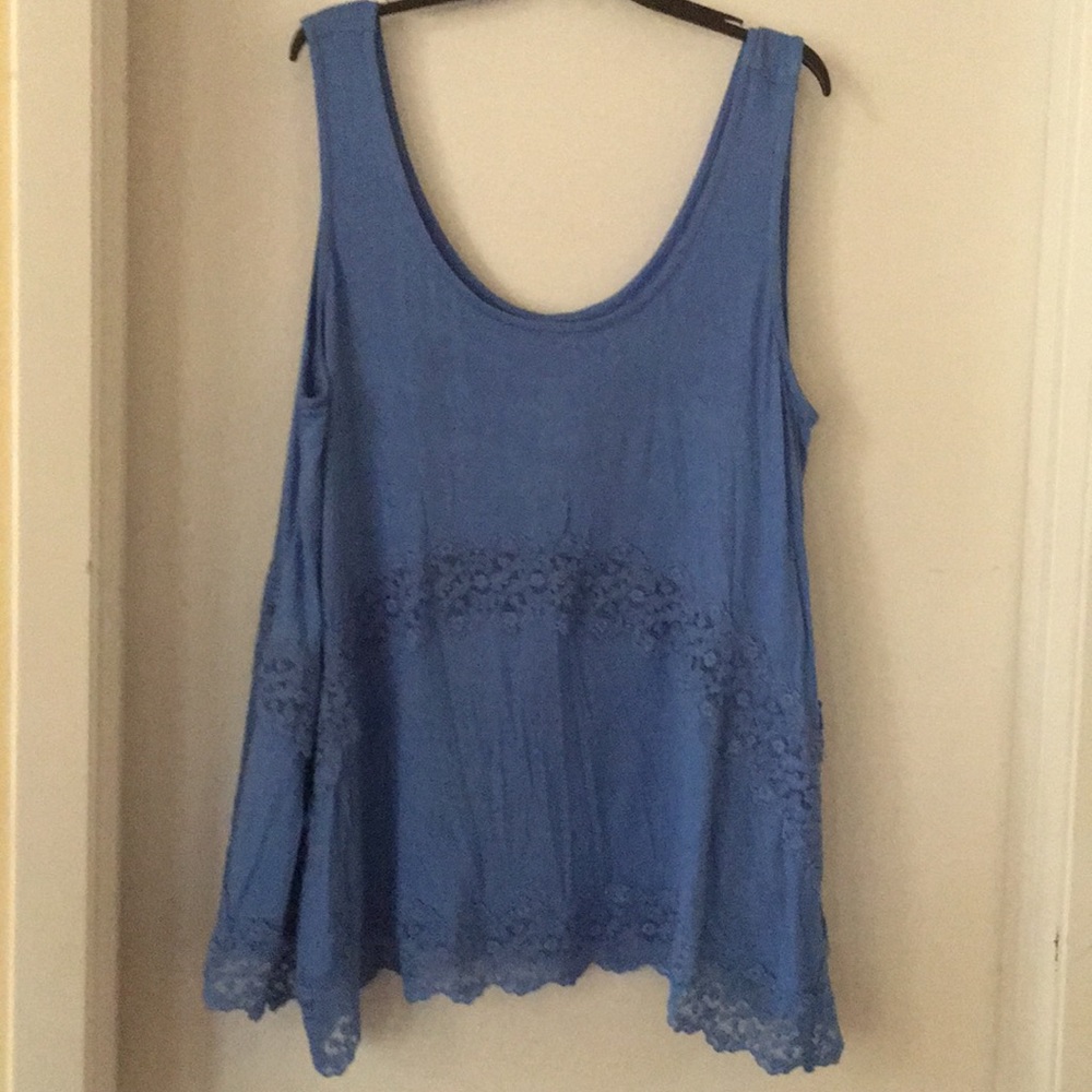 Forgotten Grace Plus Crochet Sleeveless Tank Sz 2X